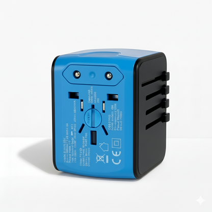 Adaptateur de Voyage Universel - Bleu
