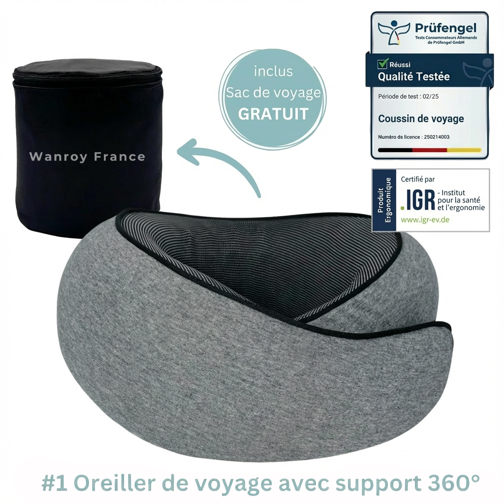 Wanroy™ - L'oreiller de voyage (1 ACHETÉ + 1 GRATUIT)