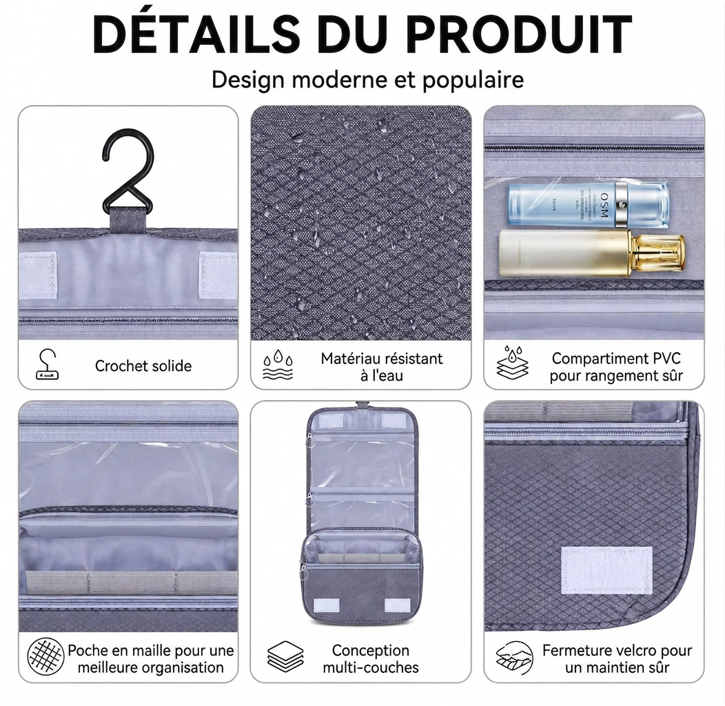 Trousse de toilette Wanroy - compartiments